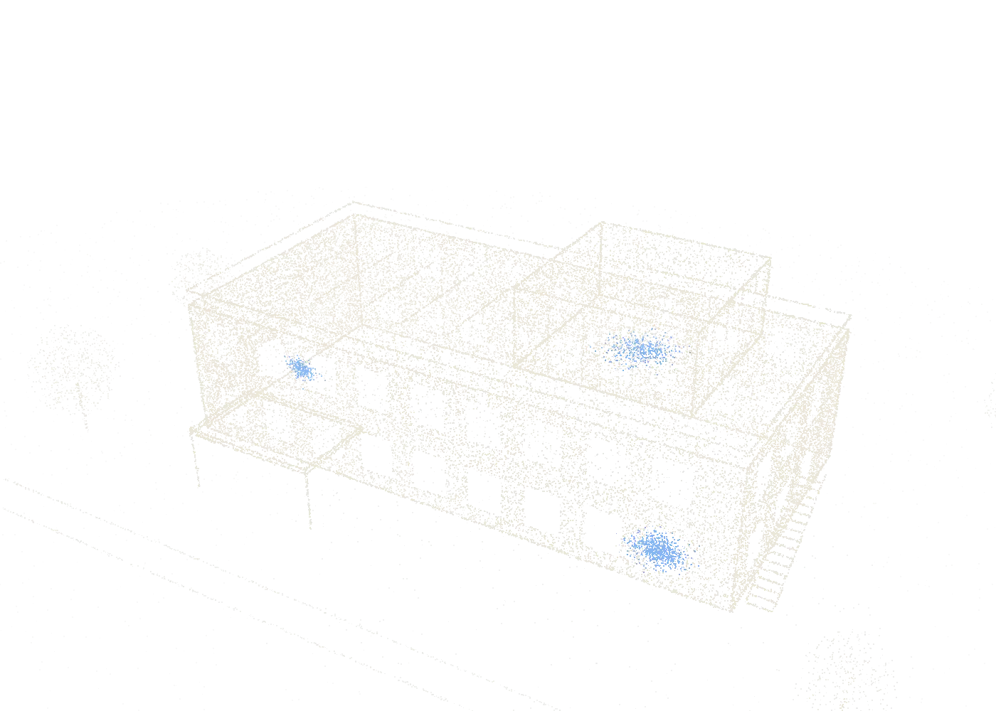 Point-cloud scan of the library before design